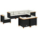 Set mobilier de grădină cu perne, 8 piese, negru, poliratan - WALTI WALTI