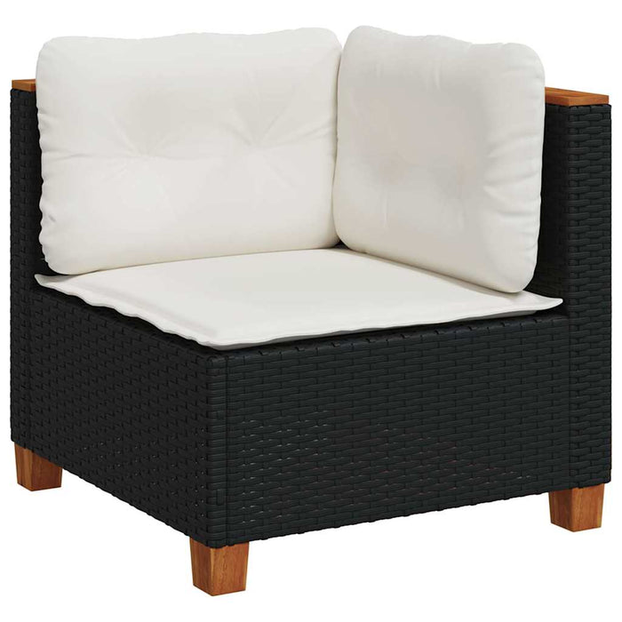 Set mobilier de grădină cu perne, 8 piese, negru, poliratan - WALTI WALTI