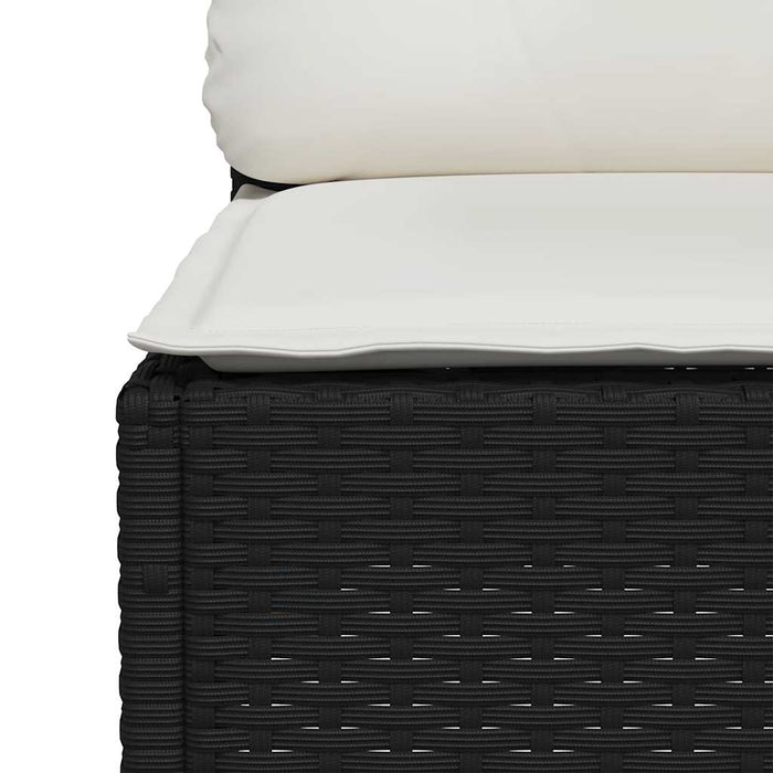 Set mobilier de grădină cu perne, 8 piese, negru, poliratan - WALTI WALTI