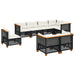 Set mobilier de grădină cu perne, 8 piese, negru, poliratan - WALTI WALTI