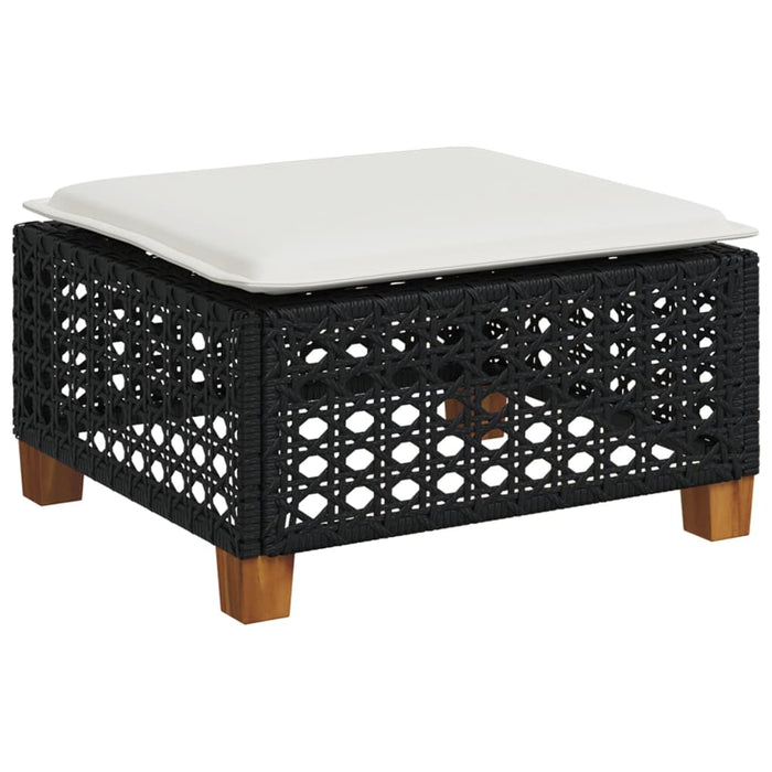 Set mobilier de grădină cu perne, 8 piese, negru, poliratan - WALTI WALTI