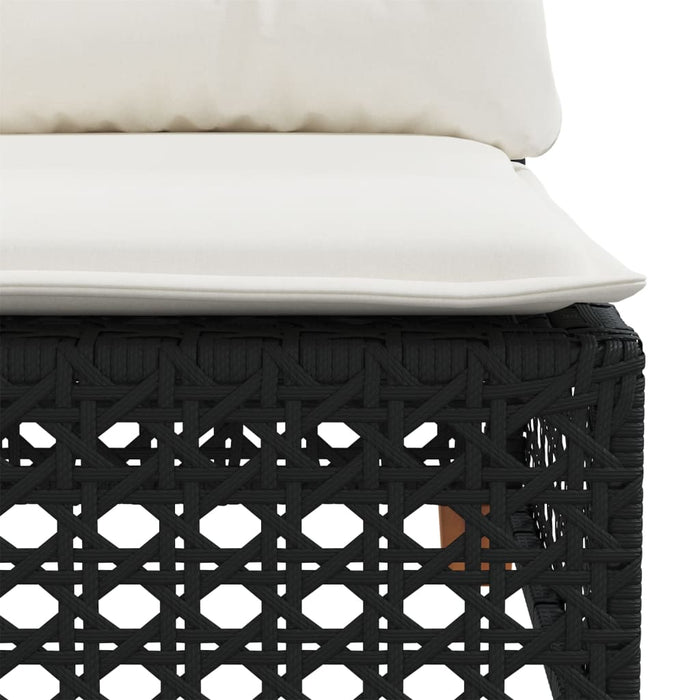 Set mobilier de grădină cu perne, 8 piese, negru, poliratan - WALTI WALTI