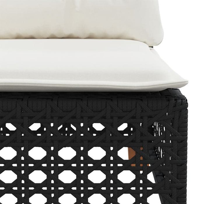 Set mobilier de grădină cu perne, 8 piese, negru, poliratan - WALTI WALTI