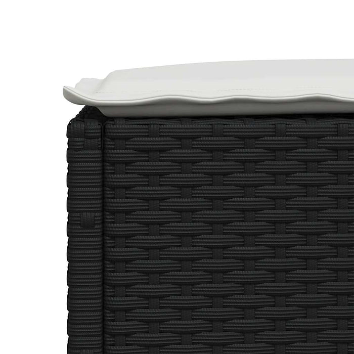 Set mobilier de grădină cu perne, 6 piese, negru, poliratan WALTI