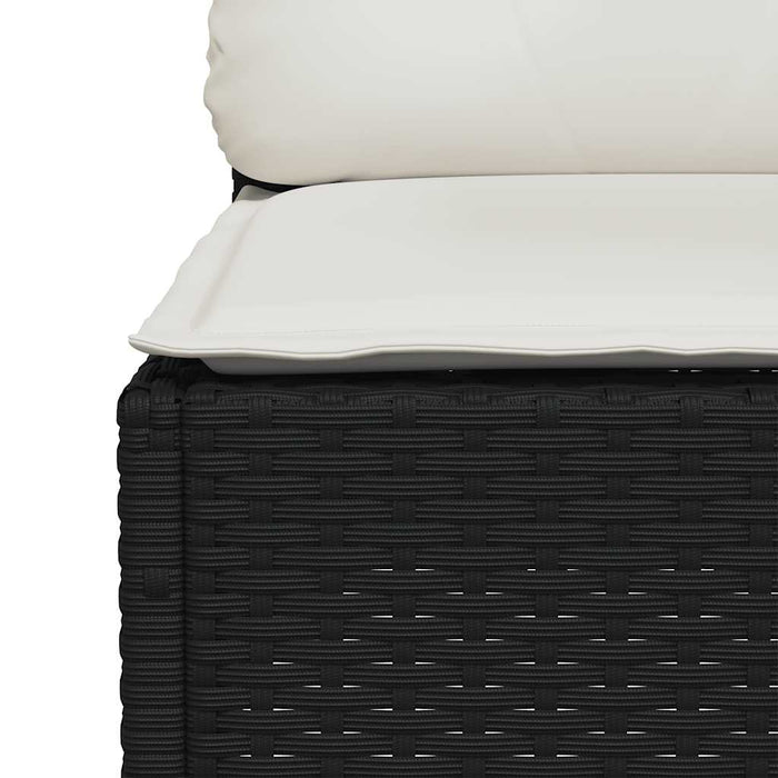 Set mobilier de grădină cu perne, 8 piese, negru, poliratan WALTI