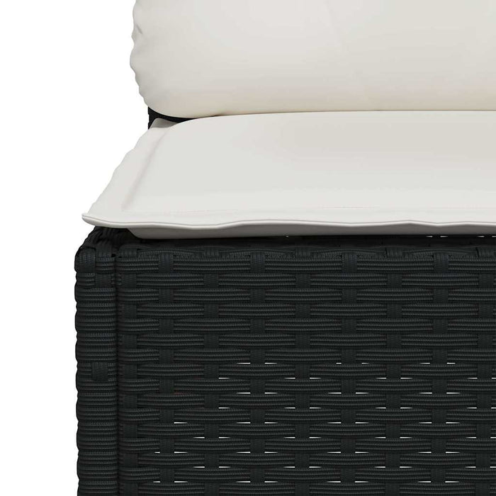 Set mobilier de grădină cu perne, 9 piese, negru, poliratan - WALTI WALTI