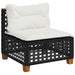 Set mobilier de grădină cu perne, 9 piese, negru, poliratan - WALTI WALTI