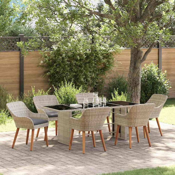 Set dining pentru exterior 7 pcs Gri deschis 190 x 80 x 74 cm - WALTI WALTI