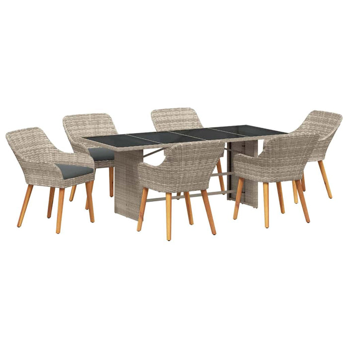 Set dining pentru exterior 7 pcs Gri deschis 190 x 80 x 74 cm - WALTI WALTI
