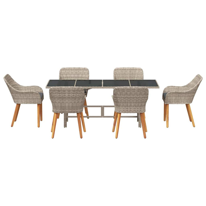 Set dining pentru exterior 7 pcs Gri deschis 190 x 80 x 74 cm - WALTI WALTI