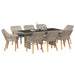 Set de dining 9 pcs Gri deschis 190 x 80 x 74 cm - WALTI WALTI