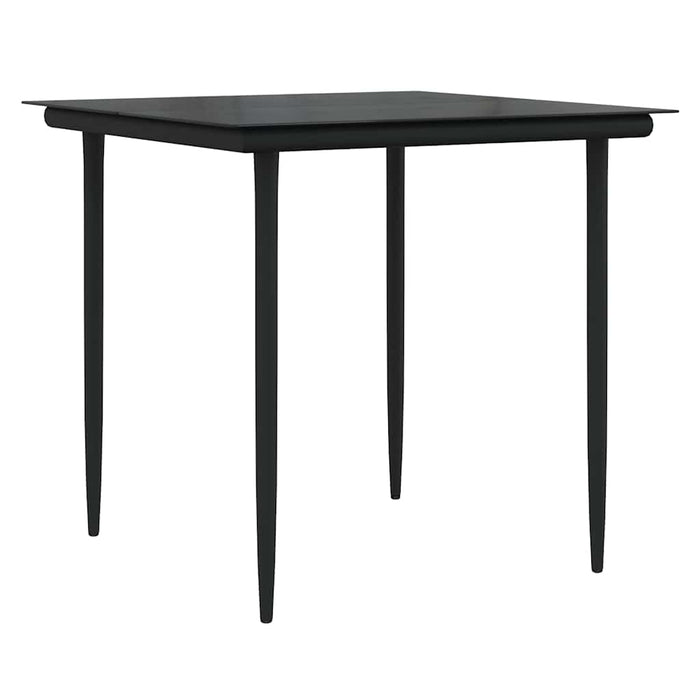 Set de masă pentru grădină cu pernă 3 pcs Negru poliratan - WALTI WALTI