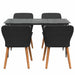 Set de masă pentru grădină cu pernă 5 pcs Negru poliratan - WALTI WALTI