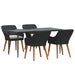 Set de masă pentru grădină cu pernă 5 pcs Negru poliratan - WALTI WALTI