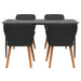 Set de masă pentru grădină cu pernă 5 pcs Negru poliratan - WALTI WALTI