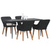 Set de masă pentru grădină cu pernă 5 pcs Negru poliratan - WALTI WALTI