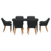 Set de masă pentru grădină cu pernă 7 pcs Negru poliratan - WALTI WALTI