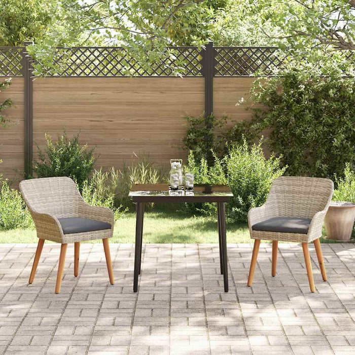 Set de dining 3 pcs Gri deschis și Negru 80 cm x 80 cm - WALTI WALTI