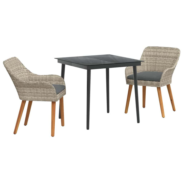 Set de dining 3 pcs Gri deschis și Negru 80 cm x 80 cm - WALTI WALTI