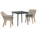 Set de dining 3 pcs Gri deschis și Negru 80 cm x 80 cm - WALTI WALTI