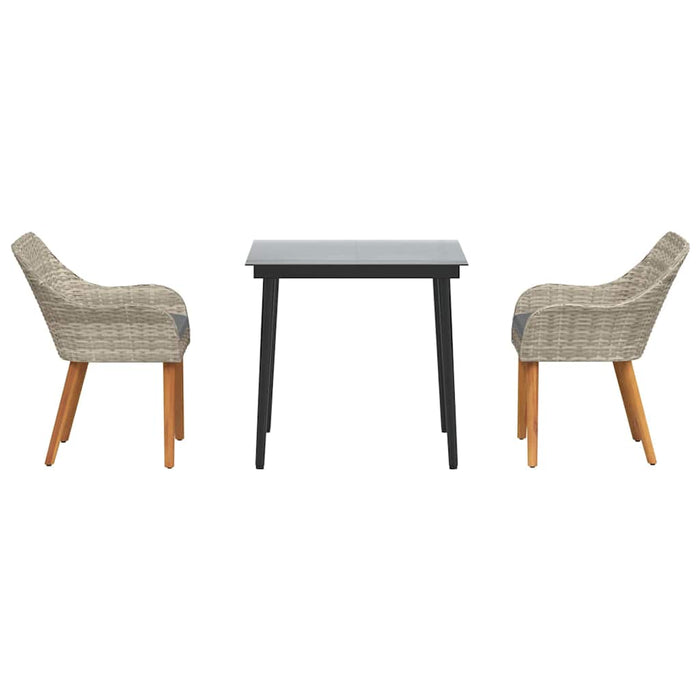 Set de dining 3 pcs Gri deschis și Negru 80 cm x 80 cm - WALTI WALTI