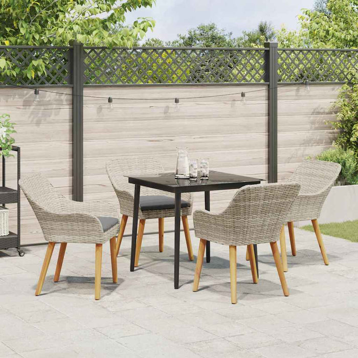 Set de dining 5 pcs Gri deschis și Negru 80 cm x 80 cm - WALTI WALTI