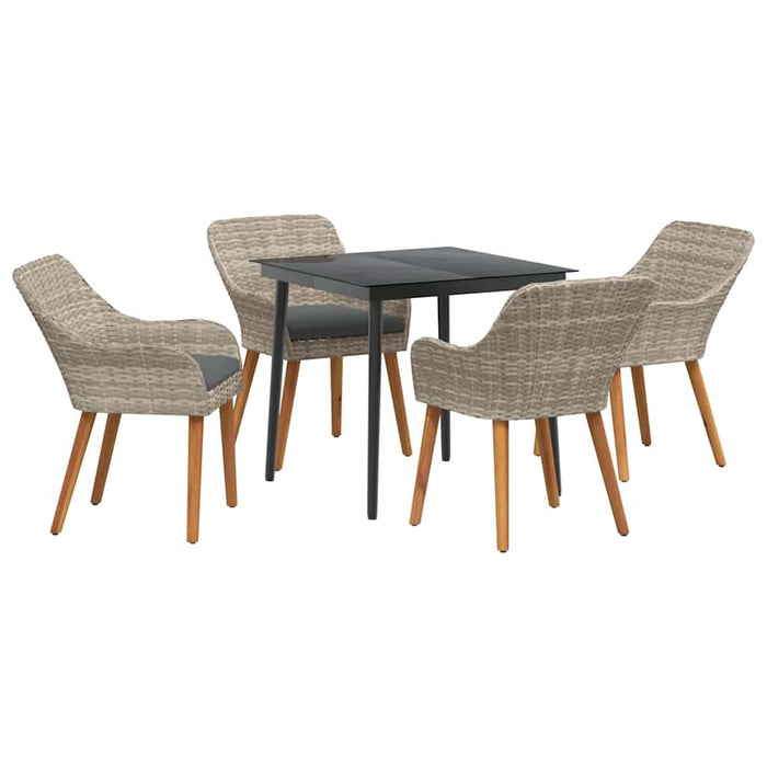 Set de dining 5 pcs Gri deschis și Negru 80 cm x 80 cm - WALTI WALTI
