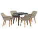 Set de dining 5 pcs Gri deschis și Negru 80 cm x 80 cm - WALTI WALTI