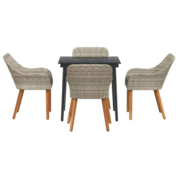 Set de dining 5 pcs Gri deschis și Negru 80 cm x 80 cm - WALTI WALTI