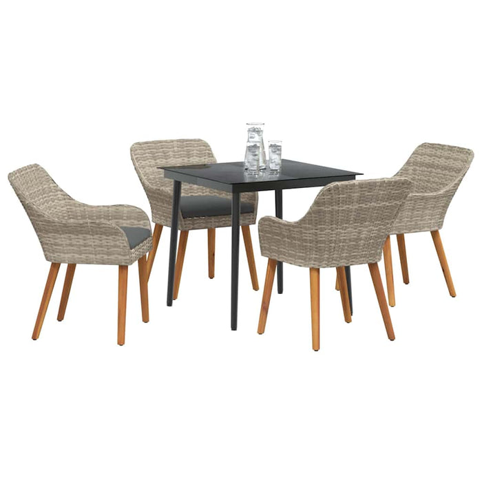 Set de dining 5 pcs Gri deschis și Negru 80 cm x 80 cm - WALTI WALTI
