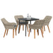 Set de dining 5 pcs Gri deschis și Negru 80 cm x 80 cm - WALTI WALTI