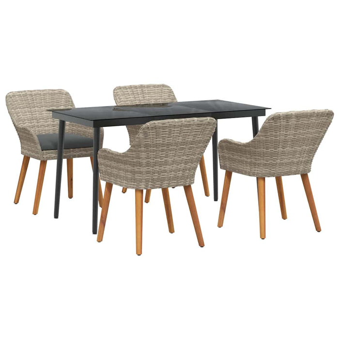 Set de dining 5 pcs Gri deschis și Negru mare - WALTI WALTI