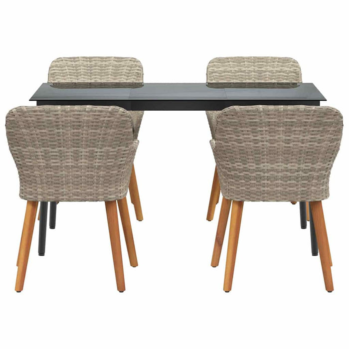 Set de dining 5 pcs Gri deschis și Negru mare - WALTI WALTI