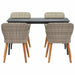 Set de dining 5 pcs Gri deschis și Negru mare - WALTI WALTI
