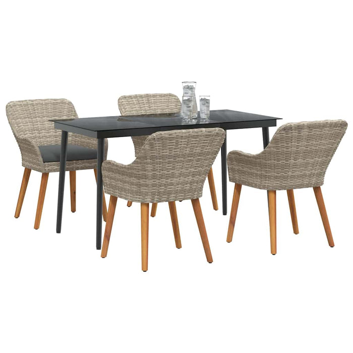 Set de dining 5 pcs Gri deschis și Negru mare - WALTI WALTI