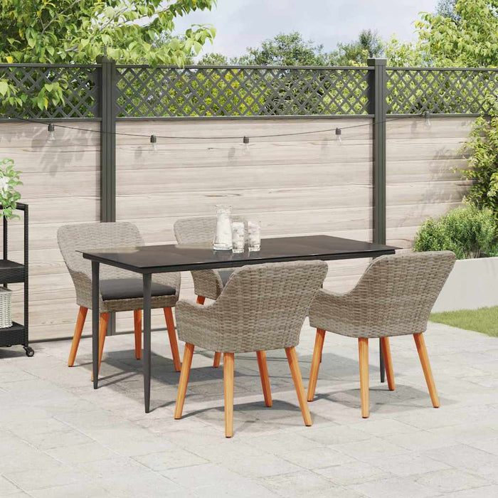 Set de dining 5 pcs Gri deschis și Negru mare - WALTI WALTI