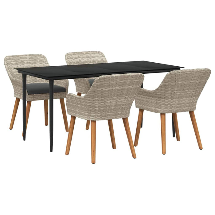 Set de dining 5 pcs Gri deschis și Negru mare - WALTI WALTI