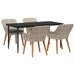 Set de dining 5 pcs Gri deschis și Negru mare - WALTI WALTI