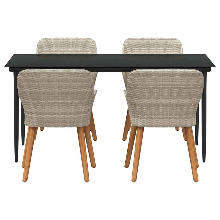 Set de dining 5 pcs Gri deschis și Negru mare - WALTI WALTI