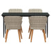 Set de dining 5 pcs Gri deschis și Negru mare - WALTI WALTI