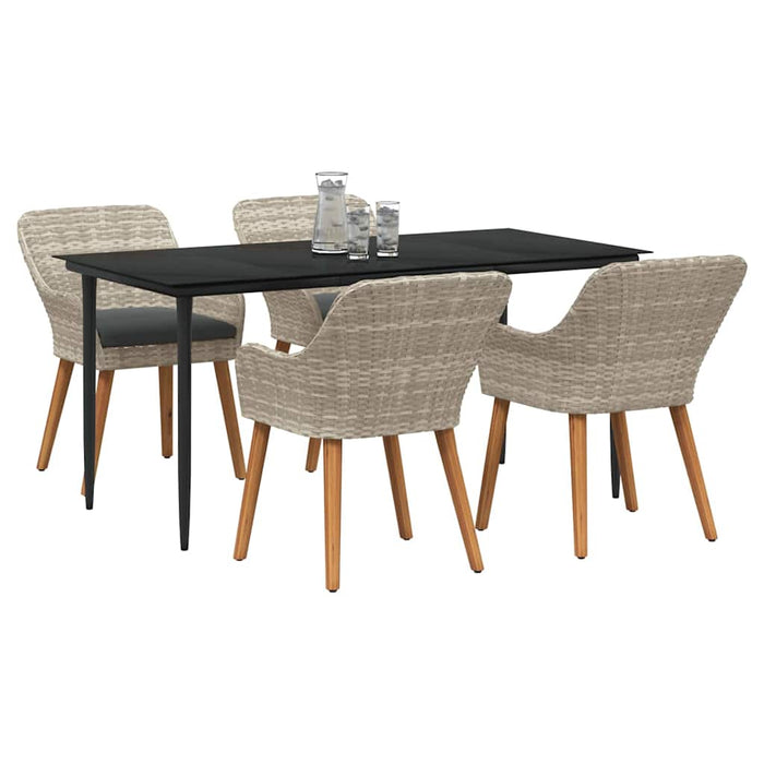 Set de dining 5 pcs Gri deschis și Negru mare - WALTI WALTI
