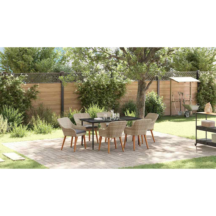 Set de dining 7 pcs Gri deschis și Negru mare - WALTI WALTI