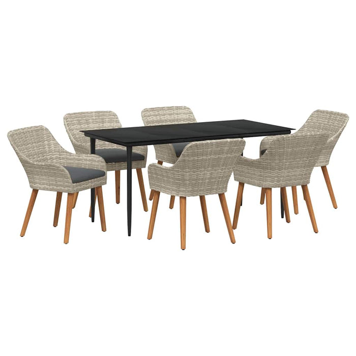 Set de dining 7 pcs Gri deschis și Negru mare - WALTI WALTI