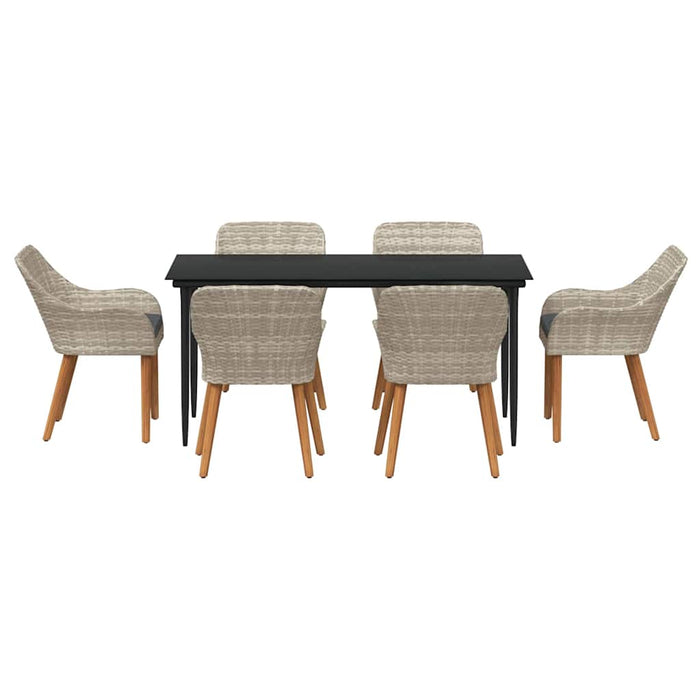 Set de dining 7 pcs Gri deschis și Negru mare - WALTI WALTI