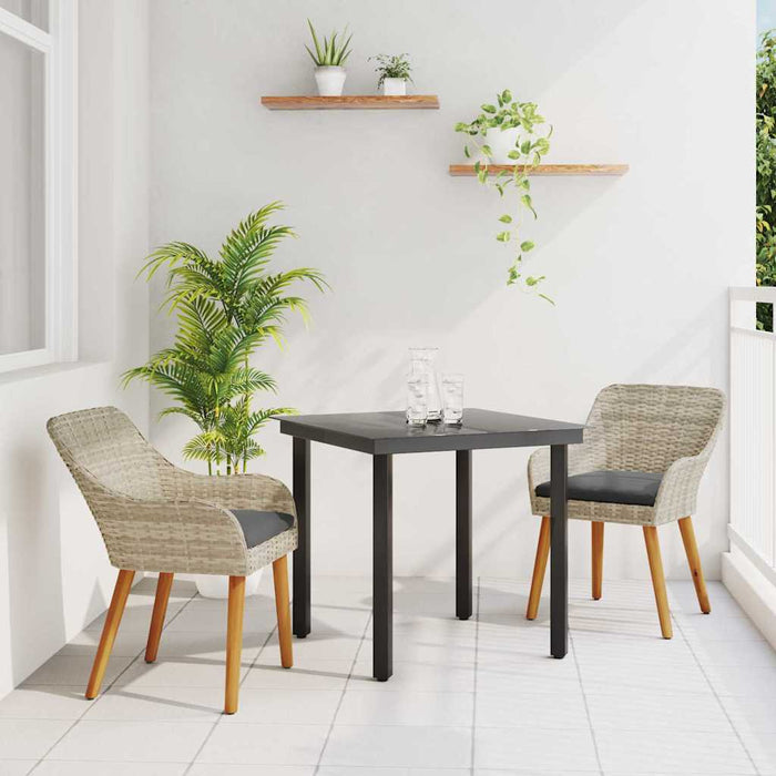 Set de dining 3 pcs Gri deschis și Negru Mediu - WALTI WALTI