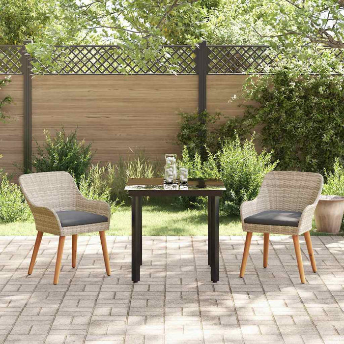 Set de dining 3 pcs Gri deschis și Negru Mediu - WALTI WALTI