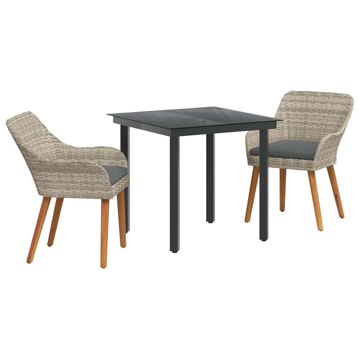 Set de dining 3 pcs Gri deschis și Negru Mediu - WALTI WALTI