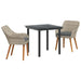 Set de dining 3 pcs Gri deschis și Negru Mediu - WALTI WALTI