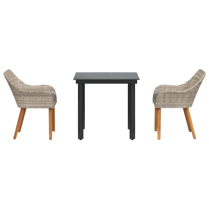 Set de dining 3 pcs Gri deschis și Negru Mediu - WALTI WALTI