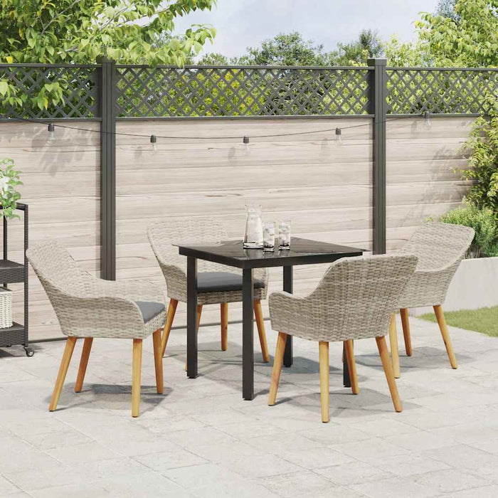 Set de dining 5 pcs Gri deschis și Negru Mediu - WALTI WALTI